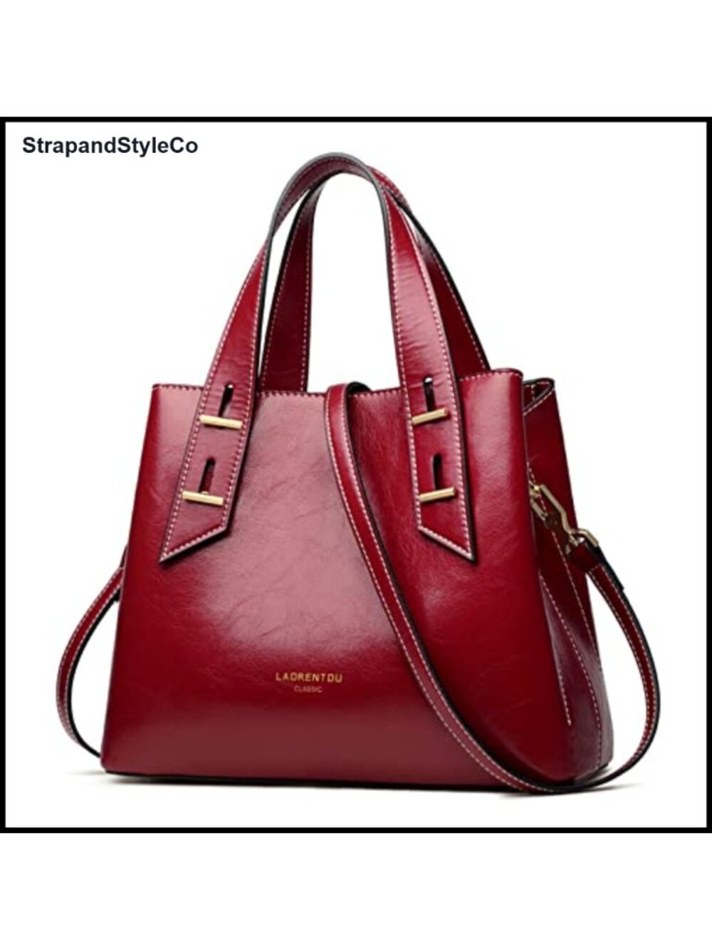 Genuine Leather Crossbody Satchel Top Handle Shoulder Tote Purse